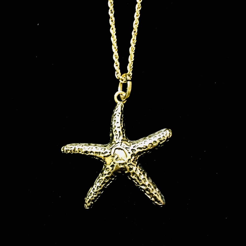 NEW Long Starfish Gold Nautical Necklace